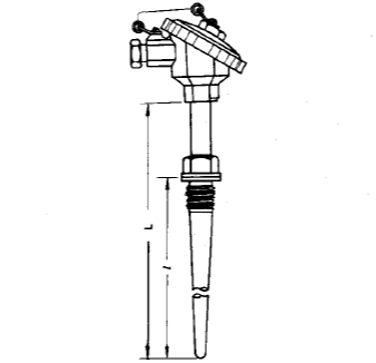 WRN-631固定螺紋防水接線盒錐形保護(hù)管熱電偶安裝圖片