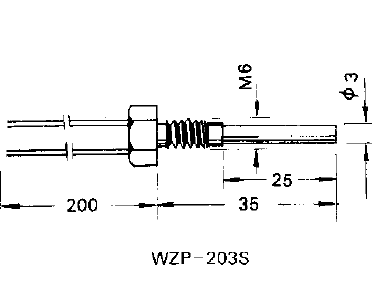 WZP-203S引進(jìn)型不銹鋼鉑電阻元件 WZP-203S引進(jìn)型不銹鋼鉑電阻元件