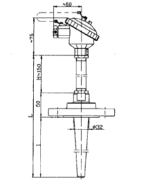 WRN-43C固定法蘭錐形套管熱電偶安裝圖片 WRE-43C固定法蘭錐形套管熱電偶安裝圖片