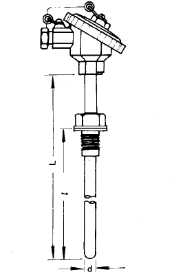 WZP2-221A固定螺紋防水雙支裝配式熱電阻安裝圖片