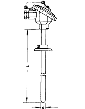WZP-330活動(dòng)法蘭防水裝配式熱電阻安裝圖片