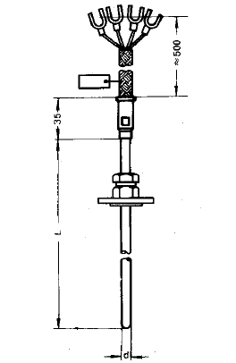 WZPK-478S固定卡套法蘭引線式鎧裝鉑熱電阻安裝圖片