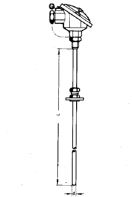 WZPK-528S可動(dòng)卡套法蘭防濺式鎧裝鉑熱電阻安裝圖片