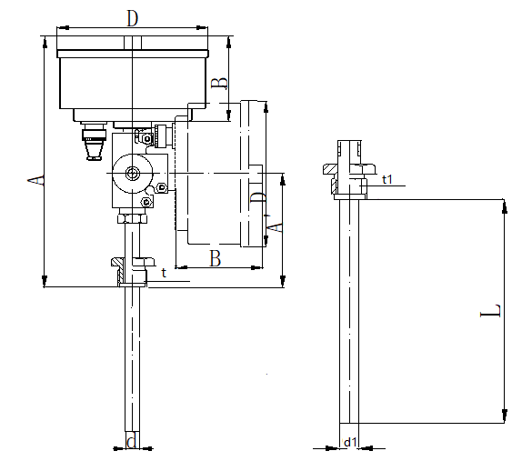 WSSX-471可動外螺紋萬向抽芯式電接點(diǎn)雙金屬溫度計(jì)安裝圖片