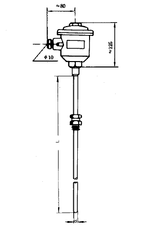 WZPK-346T可動卡套螺紋防爆鎧裝熱電阻安裝圖片